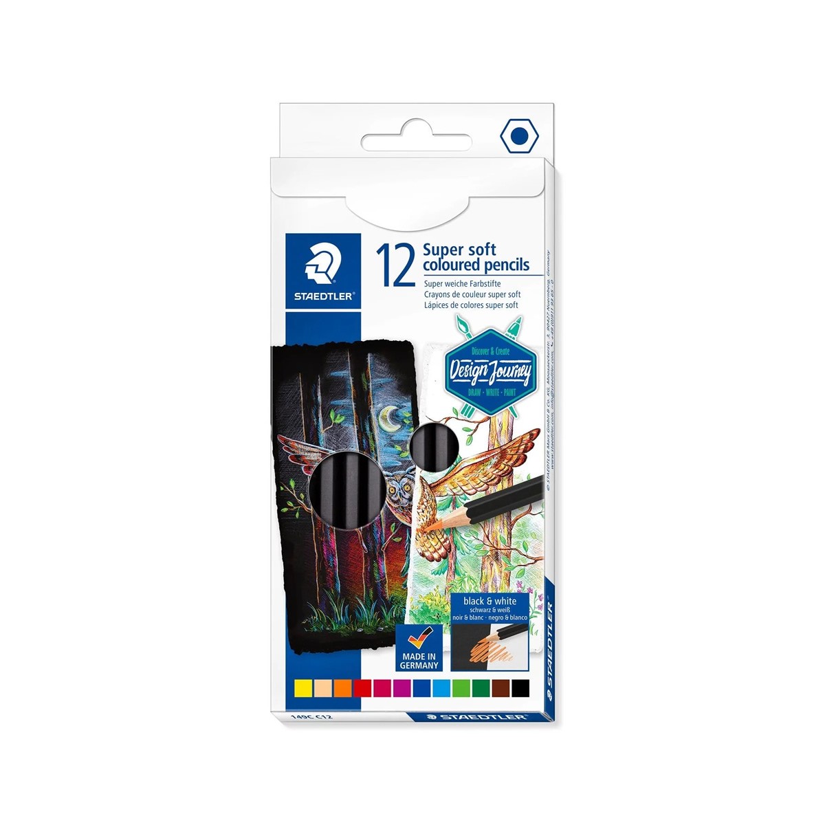 STAEDTLER Ξυλομπογιές Super Soft Coloured 12 Έντονα Χρώματα