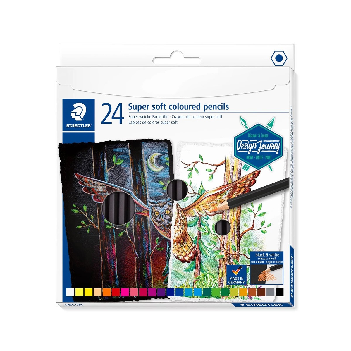 STAEDTLER Ξυλομπογιές Super Soft Coloured 24 Έντονα Χρώματα