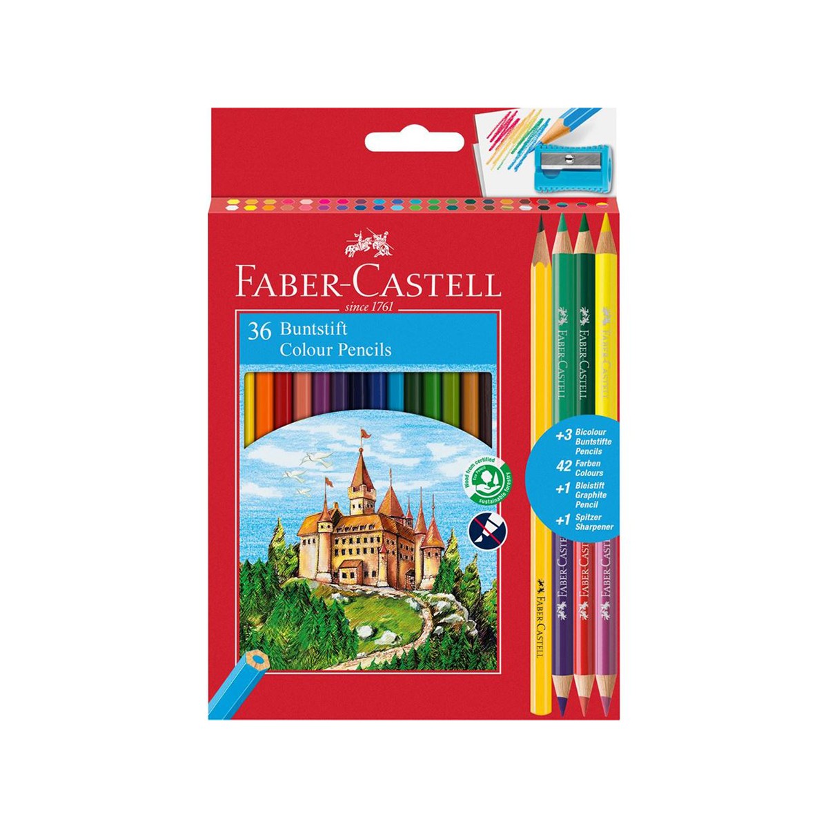 Faber-Castell Σετ Ξυλομπογιές 36 Χρωμάτων + 3 Διπλές Ξυλομπογιές