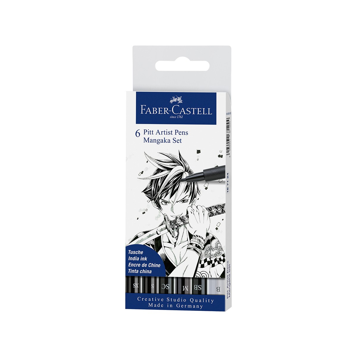 Faber-Castell Pitt Artist India Σετ 6 Πενάκια Σχεδίου Manga