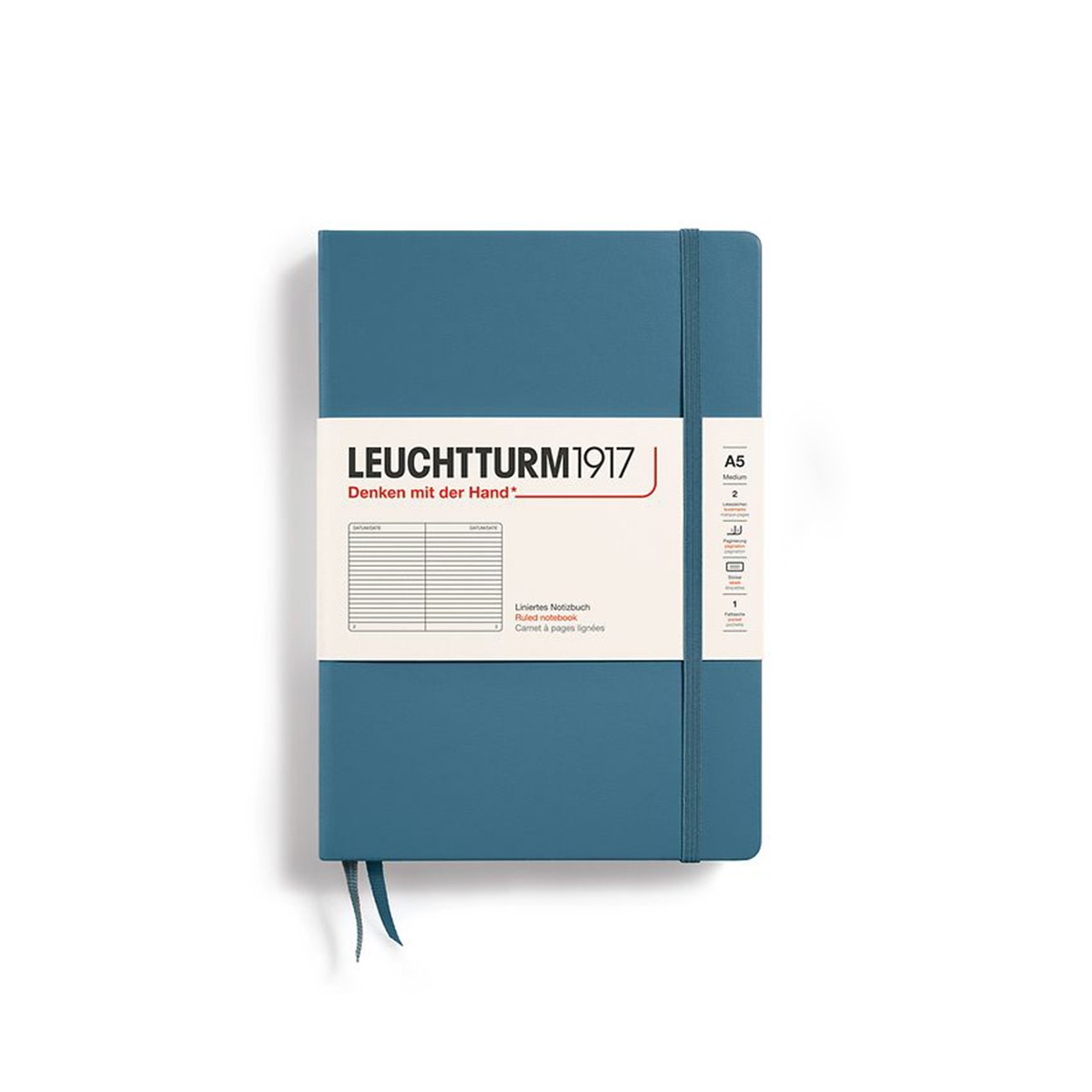 LEUCHTTURM1917 Σημειωματάριο Α5 Σκληρό Εξώφυλλο 251φ. Stone Blue - Ριγέ