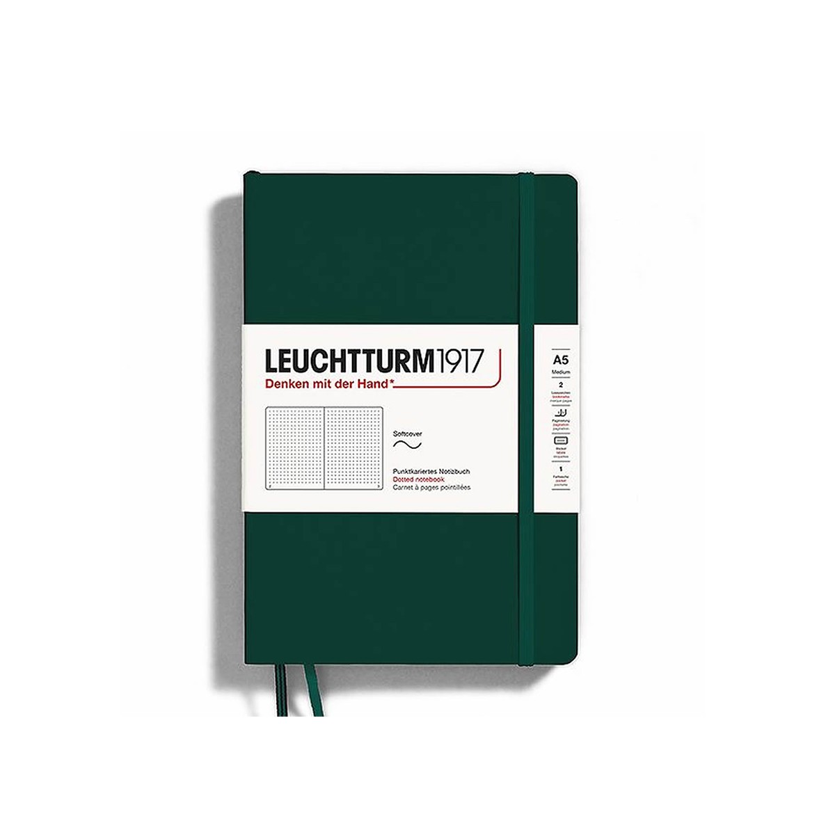 LEUCHTTURM1917 Natural Colors Σημειωματάριο Α5 Μαλακό Εξώφυλλο Forest Green - Κουκκίδες