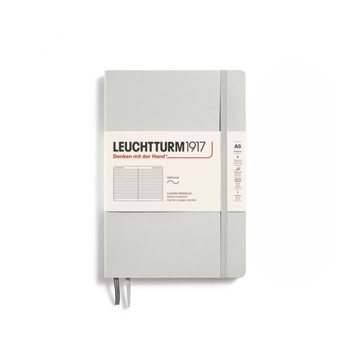 LEUCHTTURM1917 Natural Colors Σημειωματάριο Α5 Μαλακό Εξώφυλλο Light Grey - Ριγέ