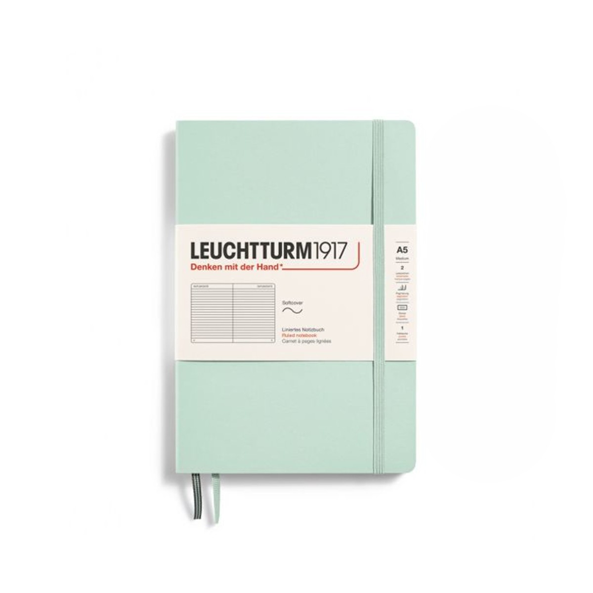 LEUCHTTURM1917 Natural Colors Σημειωματάριο Α5 Μαλακό Εξώφυλλο Mint Green - Ριγέ