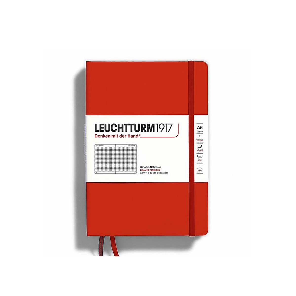 LEUCHTTURM1917 Natural Colors Σημειωματάριο Α5 Σκληρό Εξώφυλλο Fox Red - Καρέ