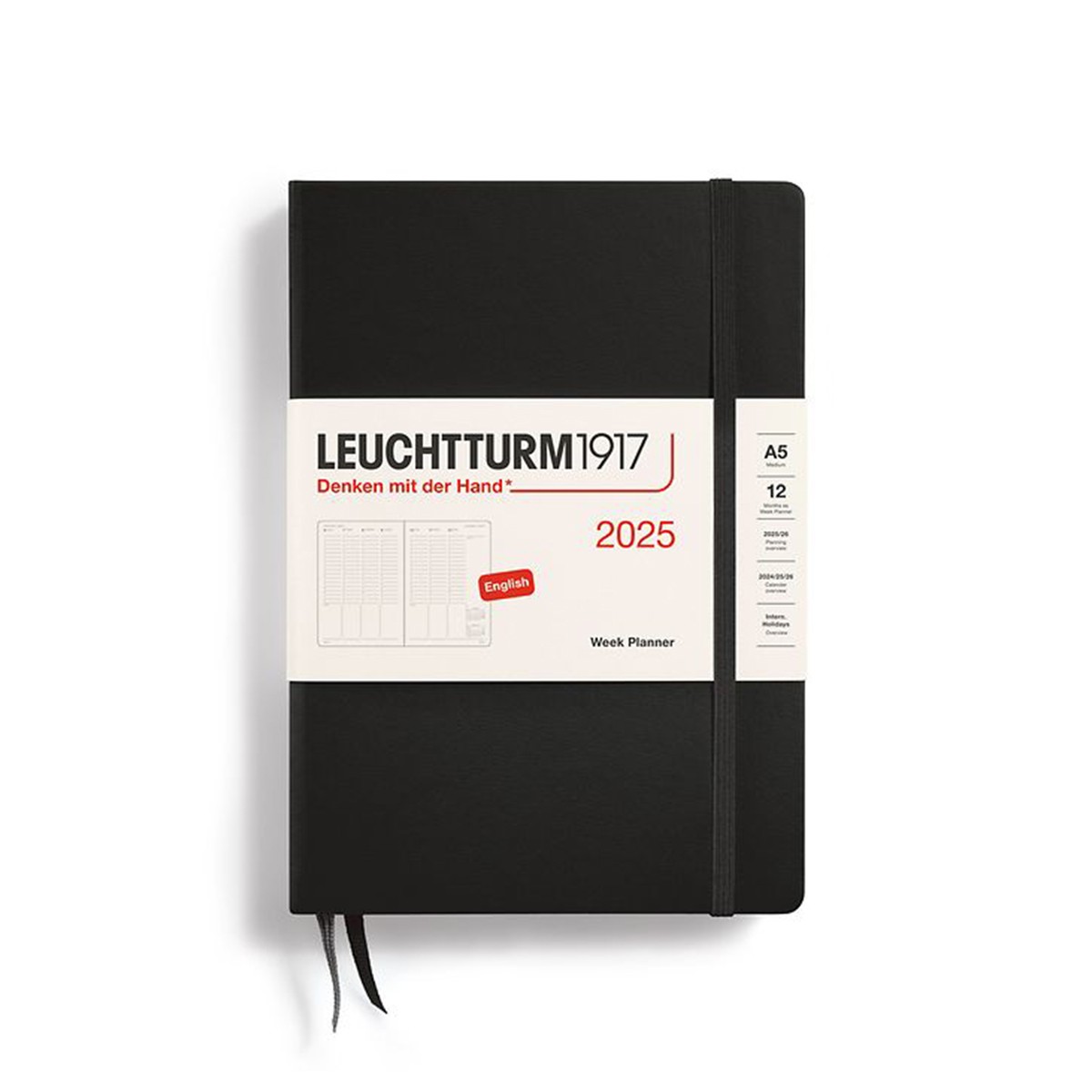 LEUCHTTURM1917 Εβδομαδιαίο Planner 2025 A5 Black