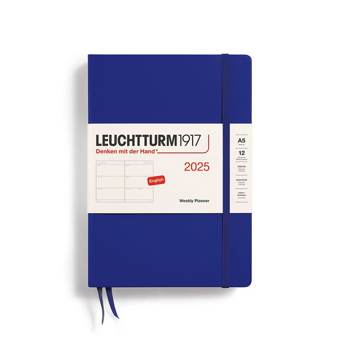 LEUCHTTURM1917 Εβδομαδιαίο Planner 2025 A5 Σκληρό Εξώφυλλο Ink