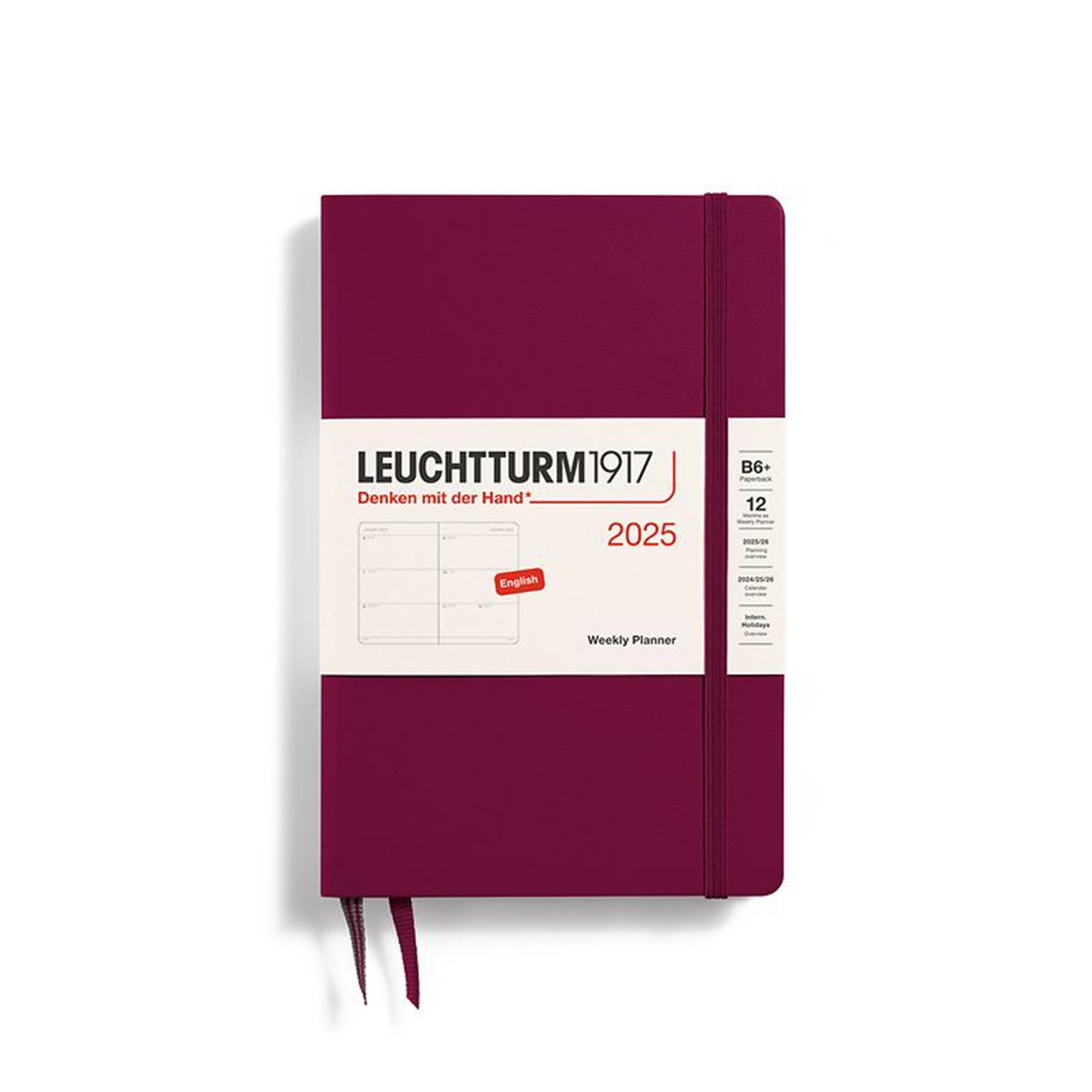 LEUCHTTURM1917 Εβδομαδιαίο Planner 2025 B6+ Σκληρό Εξώφυλλο Port Red