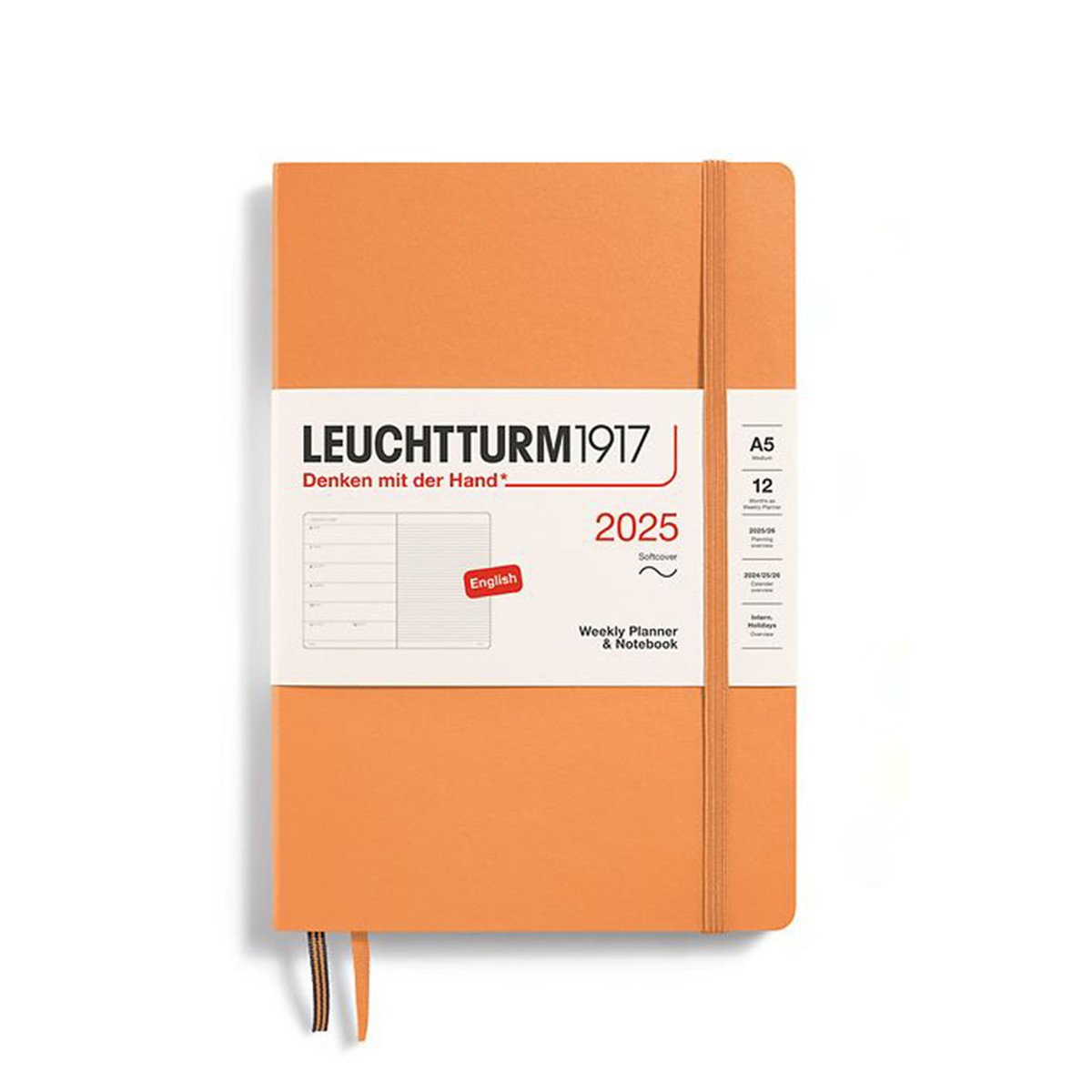 LEUCHTTURM1917 Εβδομαδιαίο Planner/Notebook 2025 A5 με Μαλακό Εξώφυλλο - Apricot