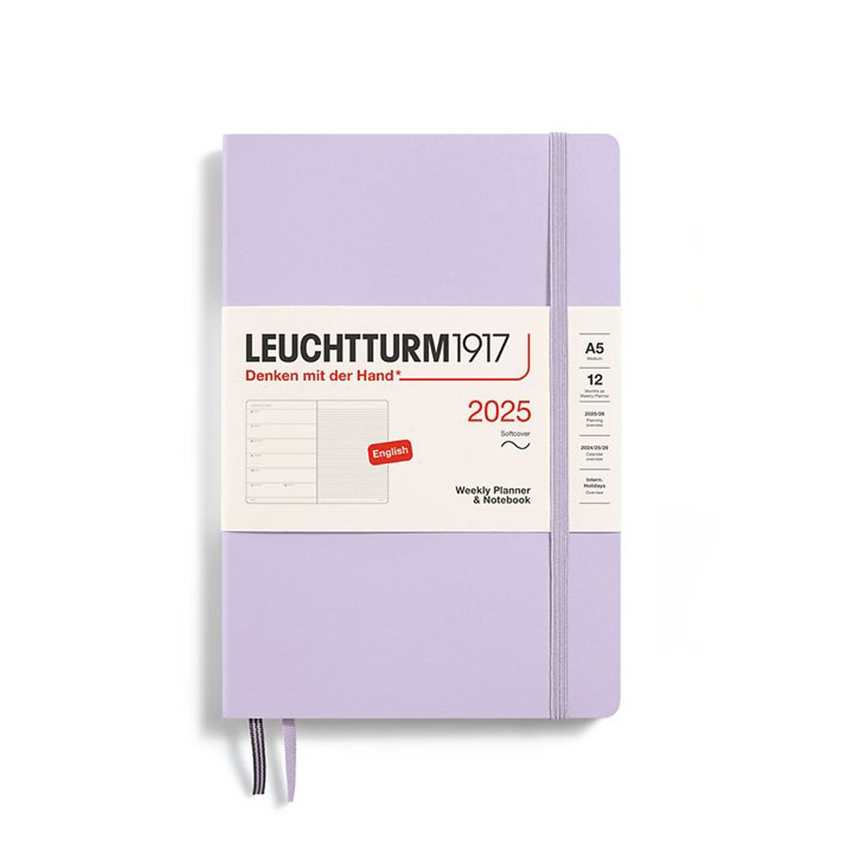 LEUCHTTURM1917 Εβδομαδιαίο Planner/Notebook 2025 A5 με Μαλακό Εξώφυλλο - Lilac