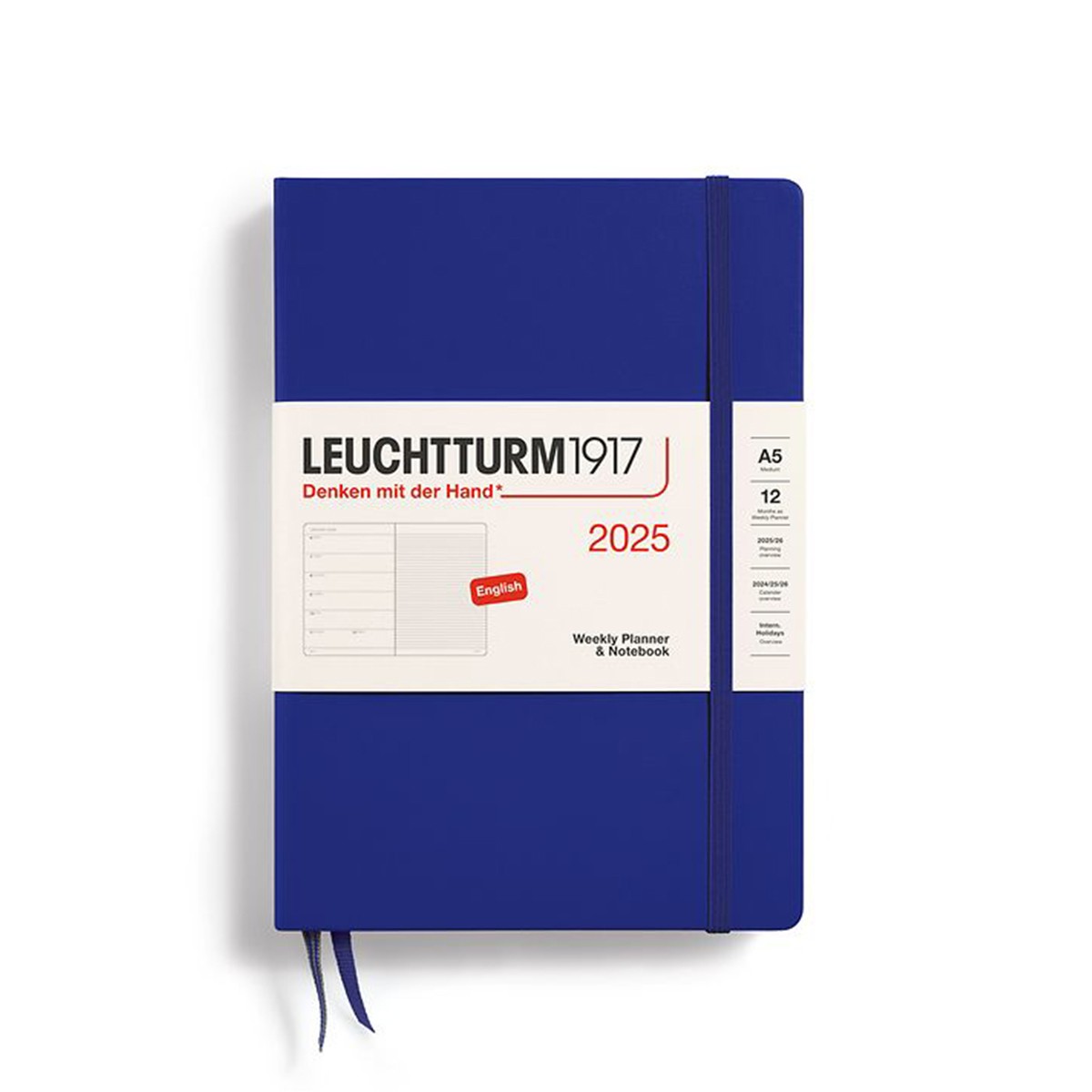 LEUCHTTURM1917 Εβδομαδιαίο Planner/Notebook 2025 A5 Σκληρό Εξώφυλλο - Ink