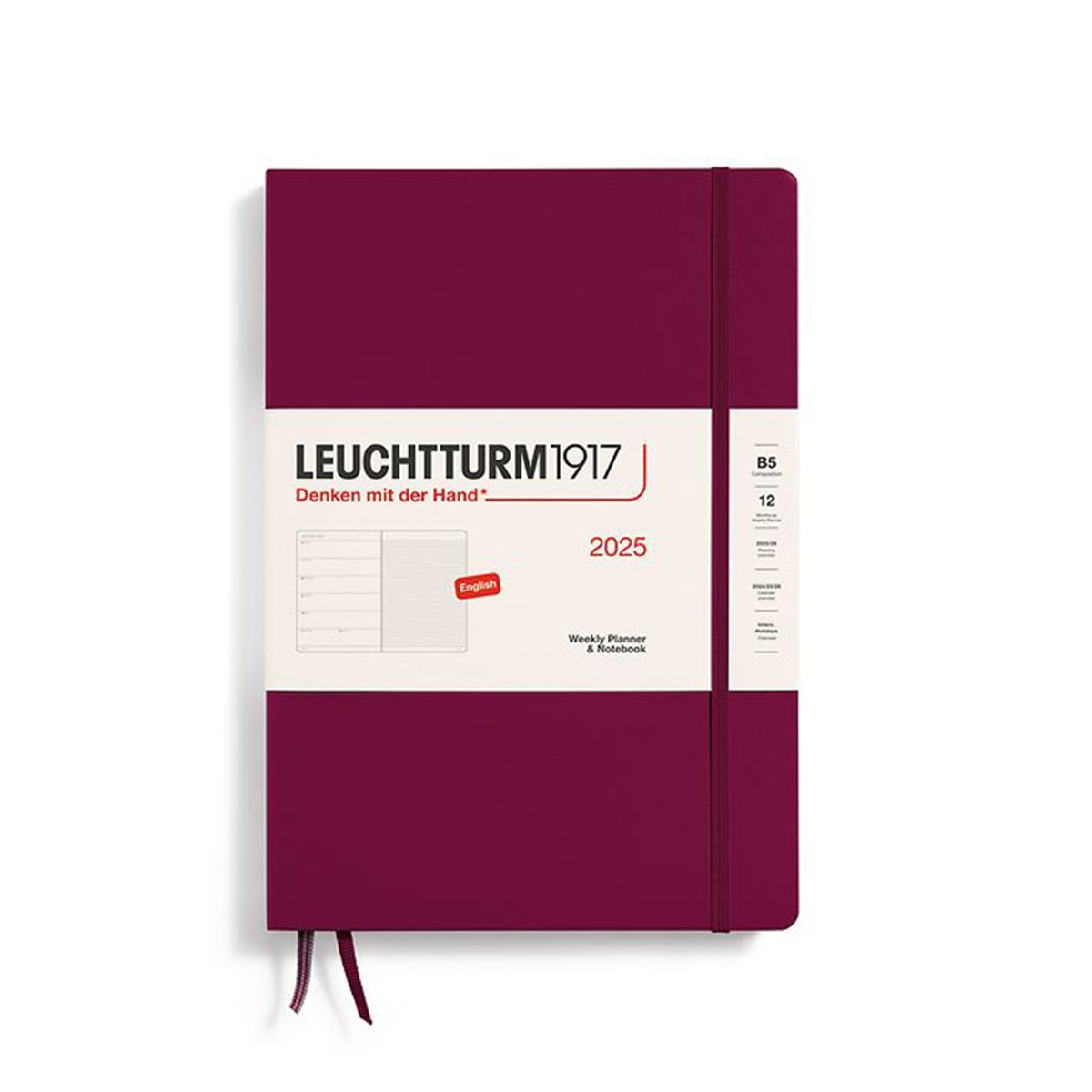 LEUCHTTURM1917 Εβδομαδιαίο Planner/Notebook 2025 B5 Σκληρό Εξώφυλλο - Port Red