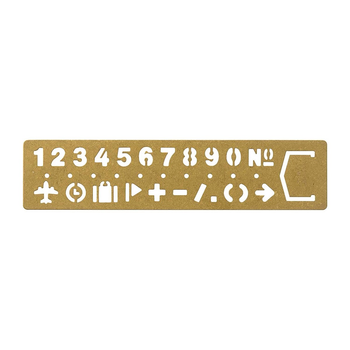 Clip Ruler Brass Χάρακας Number - Στένσιλ με Κλιπ