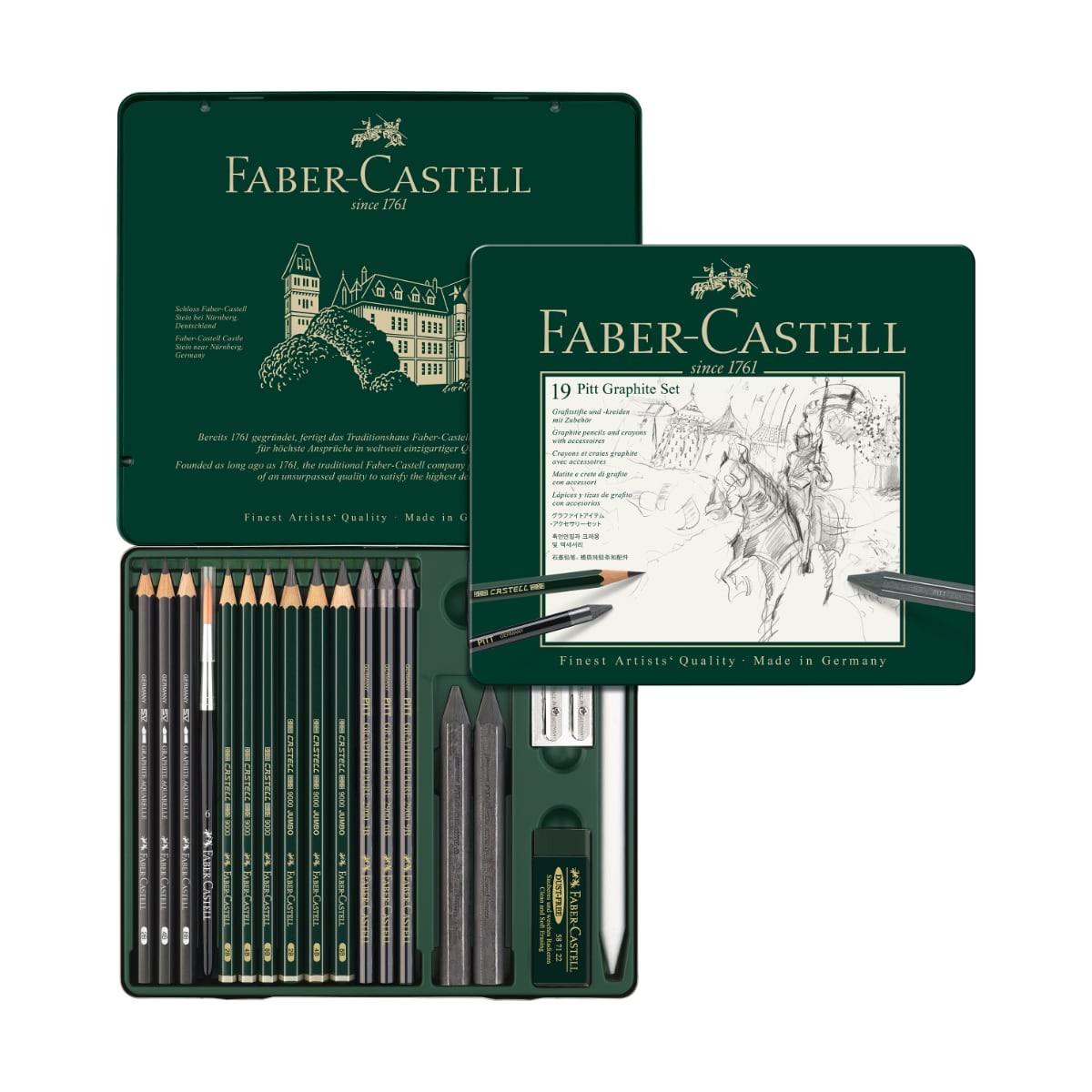 Faber-Castell Μεταλλική Κασετίνα Pitt Graphite Matt 19τεμ.