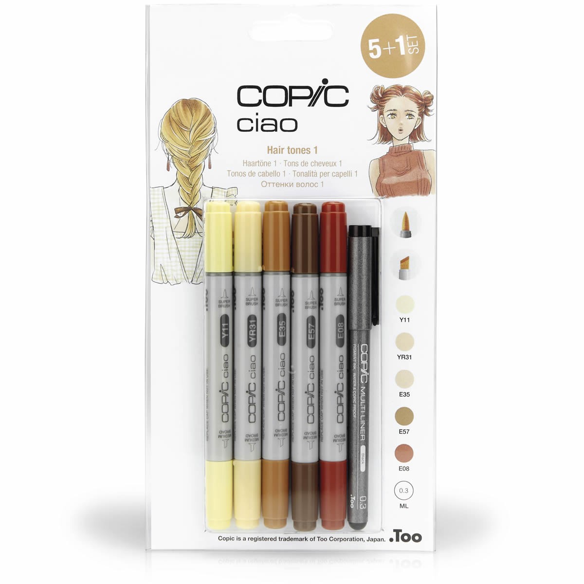 Copic Ciao 5 + 1 Hair Tones 1